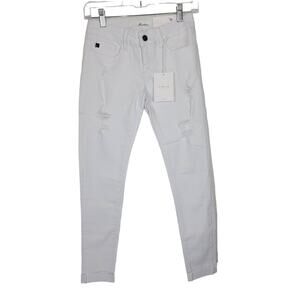 KanCan Women's White Summer Rolled Hem Skinny Distressed Jean's 25 NWT